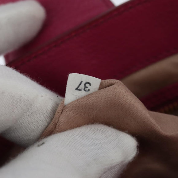 Miu Miu Madras Hand Bag Leather 2way Pink Gold Auth BA7035