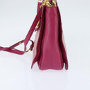 Miu Miu Madras Hand Bag Leather 2way Pink Gold Auth BA7035-4