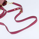 Miu Miu Madras Hand Bag Leather 2way Pink Gold Auth BA7035-9