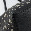 Jimmy Choo Studs Tote Bag Leather Black Silver Auth BA7036-14