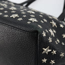Jimmy Choo Studs Tote Bag Leather Black Silver Auth BA7036-15