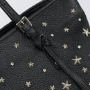 Jimmy Choo Studs Tote Bag Leather Black Silver Auth BA7036-17