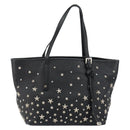 Jimmy Choo Studs Tote Bag Leather Black Silver Auth BA7036-13
