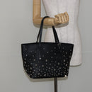 Jimmy Choo Studs Tote Bag Leather Black Silver Auth BA7036-21