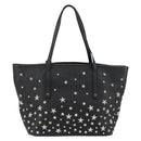 Jimmy Choo Studs Tote Bag Leather Black Silver Auth BA7036-2