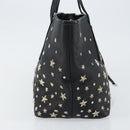 Jimmy Choo Studs Tote Bag Leather Black Silver Auth BA7036-3