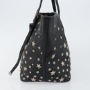 Jimmy Choo Studs Tote Bag Leather Black Silver Auth BA7036-4