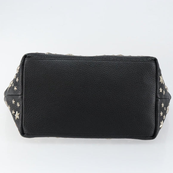 Jimmy Choo Studs Tote Bag Leather Black Silver Auth BA7036
