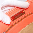 Jimmy Choo Studs Tote Bag Leather Orange Silver Auth BA7037-11