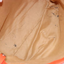 Jimmy Choo Studs Tote Bag Leather Orange Silver Auth BA7037-12