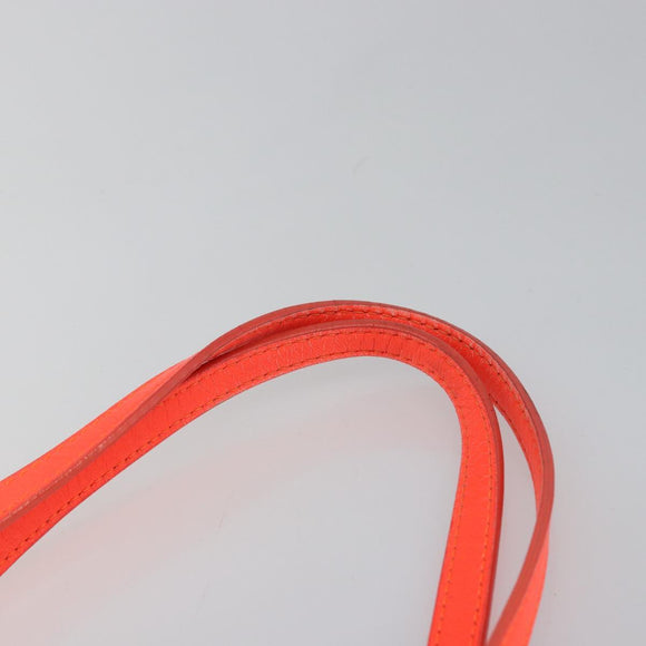 Jimmy Choo Studs Tote Bag Leather Orange Silver Auth BA7037