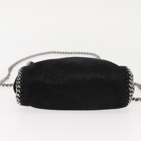 Stella MacCartney Falabella Chain Bag Suede Black Silver 391698 Auth BA7038