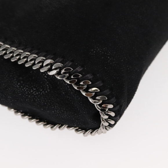 Stella MacCartney Falabella Chain Bag Suede Black Silver 391698 Auth BA7038