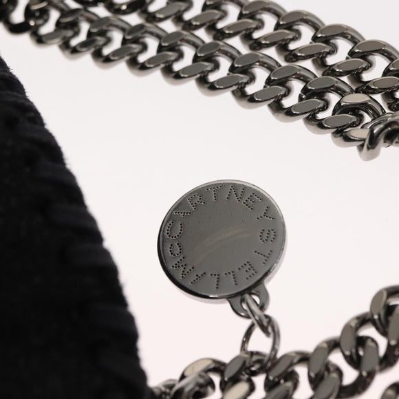 Stella MacCartney Falabella Chain Bag Suede Black Silver 391698 Auth BA7038