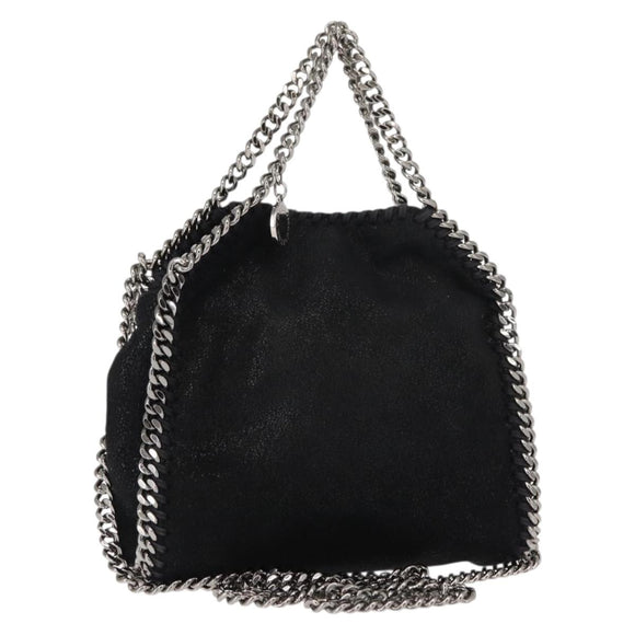 Stella MacCartney Falabella Chain Bag Suede Black Silver 391698 Auth BA7038