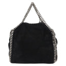 Stella MacCartney Falabella Chain Bag Suede Black Silver 391698 Auth BA7038-2