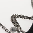 Stella MacCartney Falabella Chain Bag Suede Black Silver 391698 Auth BA7038-8