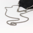 Stella MacCartney Falabella Chain Bag Suede Black Silver 391698 Auth BA7038-9