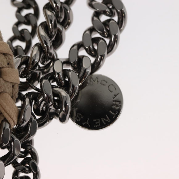 Stella MacCartney Falabella Chain Bag polyester Beige Silver 371223 Auth BA7041