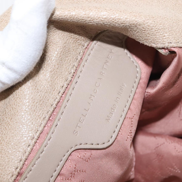 Stella MacCartney Falabella Chain Bag polyester Beige Silver 371223 Auth BA7041