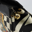 Gianni Versace Hand Bag Canvas PVC Black Gold Auth BA7043-10