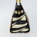 Gianni Versace Hand Bag Canvas PVC Black Gold Auth BA7043-3