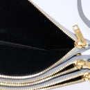 CELINE Trios Mall Shoulder Bag Leather Gray Gold Auth BA7046-18