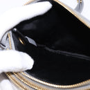 CELINE Trios Mall Shoulder Bag Leather Gray Gold Auth BA7046-19