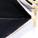 CELINE Trios Mall Shoulder Bag Leather Gray Gold Auth BA7046-24