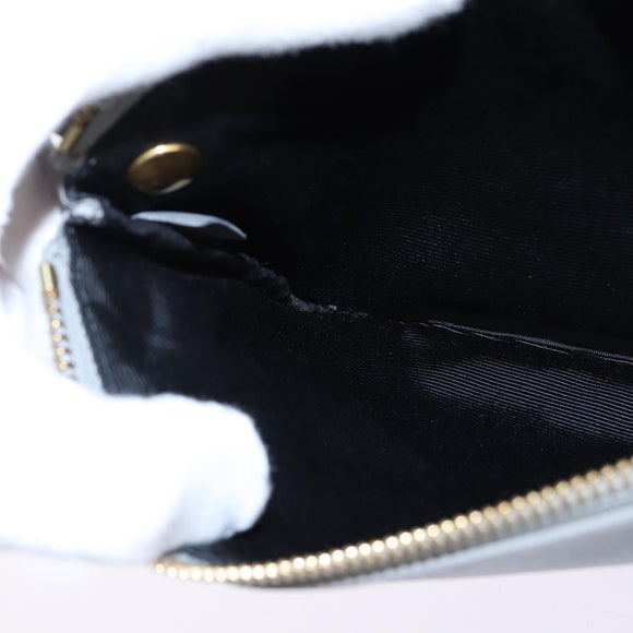 CELINE Trios Mall Shoulder Bag Leather Gray Gold Auth BA7046