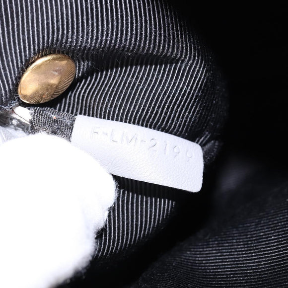 CELINE Trios Mall Shoulder Bag Leather Gray Gold Auth BA7046