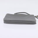 CELINE Trios Mall Shoulder Bag Leather Gray Gold Auth BA7046-5