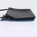 CELINE Trio large Shoulder Bag Leather Multicolor Gold Auth BA7047-3