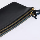 CELINE Trio large Shoulder Bag Leather Multicolor Gold Auth BA7047-6