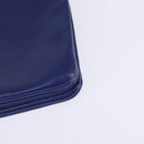 CELINE Trio large Shoulder Bag Leather Blue Gold Auth BA7048-16