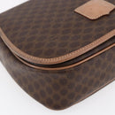 CELINE Macadam Canvas Shoulder Bag PVC Leather Brown Gold Auth BA7049-14