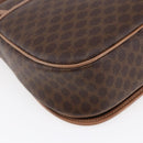 CELINE Macadam Canvas Shoulder Bag PVC Leather Brown Gold Auth BA7049-16