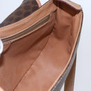 CELINE Macadam Canvas Shoulder Bag PVC Leather Brown Gold Auth BA7049-19