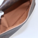 CELINE Macadam Canvas Shoulder Bag PVC Leather Brown Gold Auth BA7049-21