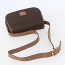 CELINE Macadam Canvas Shoulder Bag PVC Leather Brown Gold Auth BA7049-7