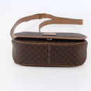 CELINE Macadam Canvas Shoulder Bag PVC Leather Brown Gold Auth BA7049-5