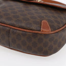 CELINE Macadam Canvas Shoulder Bag PVC Leather Brown Gold Auth BA7050-15