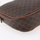 CELINE Macadam Canvas Shoulder Bag PVC Leather Brown Gold Auth BA7050-18