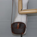 CELINE Macadam Canvas Shoulder Bag PVC Leather Brown Gold Auth BA7050-22