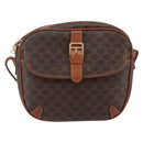 CELINE Macadam Canvas Shoulder Bag PVC Leather Brown Gold Auth BA7050-13