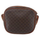 CELINE Macadam Canvas Shoulder Bag PVC Leather Brown Gold Auth BA7050-2