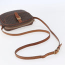 CELINE Macadam Canvas Shoulder Bag PVC Leather Brown Gold Auth BA7050-7