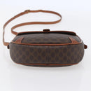 CELINE Macadam Canvas Shoulder Bag PVC Leather Brown Gold Auth BA7050-5