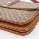 CELINE Macadam Canvas Shoulder Bag PVC Beige Gold Auth BA7051-9