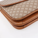 CELINE Macadam Canvas Shoulder Bag PVC Beige Gold Auth BA7051-14